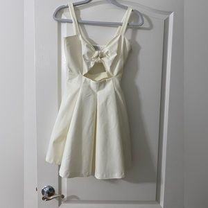 Cream colored, tie front full skirt dress by TOBI,size S/P